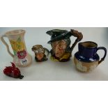 A collection of items to include Royal Doulton large character jug Pied Piper D6403,