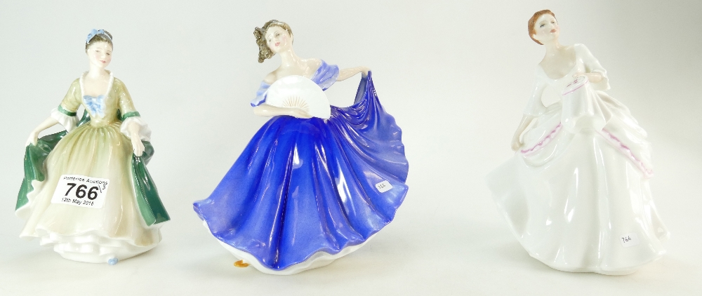A collection of Royal Doulton lady figures to include Elaine HN2791, Carol HN2961,