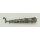 Indian Silver Parasol handlle, c 1930's, engraved EM Pidduck,