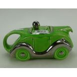 Art Deco type ceramic styled teapot in the form for a car ( hairline to rim)