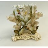Moore Bothers floral decorated centre piece with embossed flowers and foliage (slight damage to
