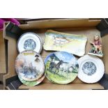 A collection of pottery including Royal Doulton series ware Famous ships sandwich dish The Sussex,