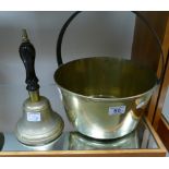 Brass jam pan and bell (2)