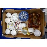 A mixed collection of ceramic items to include Crown Staffordshire Queensberry teaware items,