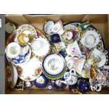 A large quantity of interesting continental cabinet cups and saucers, miniatures, Masons,