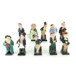 Royal Doulton small Dickens figures to include Stiggins, Trotty Veck, Jingle, David Copperfield,