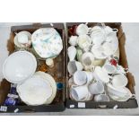 A mixed collection of ceramic items to include floral decorated tea ware, large serving platters,
