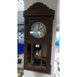 Edwardian oak cased wall clock