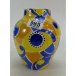 Moorland pottery trial colour deco style vase,