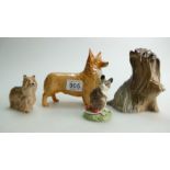 A collection of Beswick animals containing a Corgi (model 1299B), a mouse,