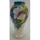 A large Moorcroft vase in the Cockatoo design. Height 31.