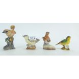 Figures of birds - including matt Coalport wren, a Beswick greenfich 2105,