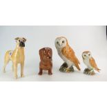 A collection of Beswick Pottery including large model of Great Dane,