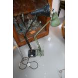 Two early Anglepoise 1227 ( one with brass arms) two stage table lamps in need of repair(2)