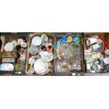 A large collection of mixed items including ceramics, glassware, kitchenalia etc. Four trays.