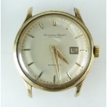 9ct Gold IWC (International Watch Company) gents automatic wrist watch 33mm not inc button,