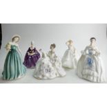 A collection of Royal Doulton figurines, Samatha H/N2954 (2nds), Charlotte H/N2421 (damaged),