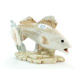 A Burslem pottery large limited edition model of a fish by Andrew Hull