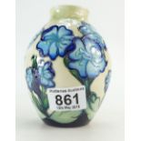 Moorcroft vase decorated in the blue as sky design, height 14cm,