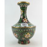 Chinese cloisonne vase decorated in a floral design, height 26.