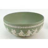 Wedgwood green jasperware dancing hours bowl,