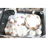 A collection of Royal Albert Old Country Rose items to include dinner plates, tea pot,