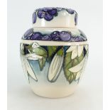 Moorcroft ginger jar & cover decorated in the Juneberry design by Nicola Slaney,height 16cm,