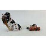 Royal Doulton model of setter & pheasant HN1138 in black and white colourway and Royal Doulton pair