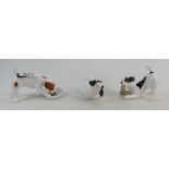 Royal Doulton character dogs comprising dog with slipper,