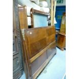 A mahogany 19th century French double bed Empire style with brass ormolu mounts (headboard in need