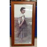Framed print of peasant girl by William Bouguereau