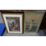 2 Large framed prints of Elizabethan ladies (2)