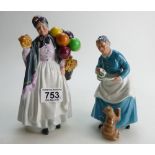 Royal Doulton figurine The Favourite H/N2249 and Biddy Pennyfarthing H/N 1843 (2)