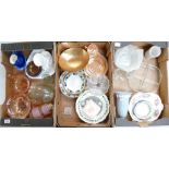 A mixed collection of ceramic items to include - floral decorated plates, Wedgwood Queensware items,