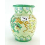 A Charlotte Rhead signed Crown Ducal vase with Manchu Dragon design