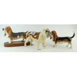 Beswick Basset Hound 2045A & 2045B and a Bulldog 965 (3)