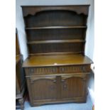 20th century two over two carved oak dresser