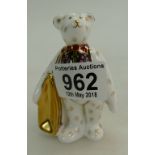 Royal Crown Derby limited edition paperweight Mini Shopping Bear " Born to shop at Goviers) boxed