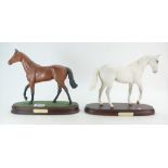 Royal Doulton Red Rum and Desert Orchid - both on wooden plinths (2).