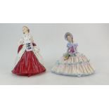 Royal Doulton lady figures Ermine Coat HN1982 and Daydreams HN1731 (2)