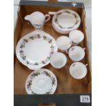 A part Shelley teaset,Fruit pattern 2458 in pink.