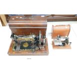 Regia sewing machine circa 1880/1890 and Lead smaller childs sewing machine,