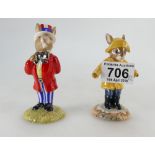 Royal Doulton Bunnykins . Rainy Days DB17, Uncle Sam DB175 (silver Bow) .