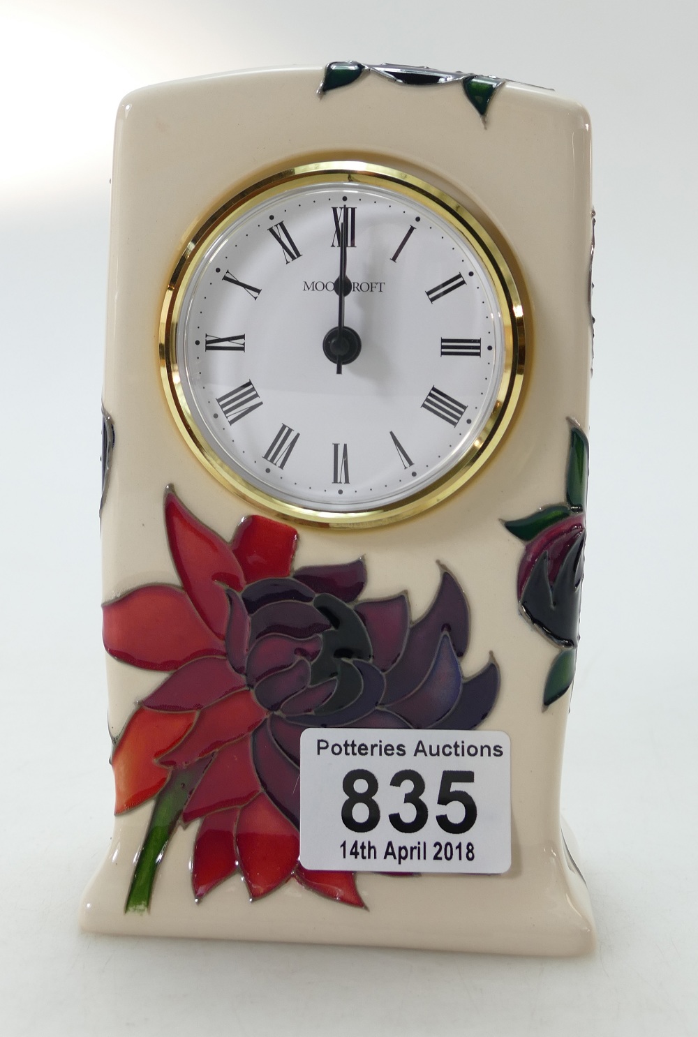 Moorcroft Ruby Red clock. Designed by Em