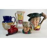 A collection of items to include Royal Doulton large character jug Pied Piper D6403,