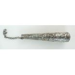 Indian Silver Parasol handlle, c 1930's, engraved EM Pidduck,