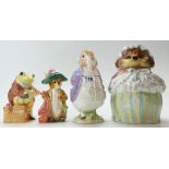 Enesco Beatrix Potter Mr Toad Money box, Mr Rabbit jar and Tiggy Cookie jar.