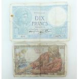 A Vintage 20 and a 10 franc note (2)