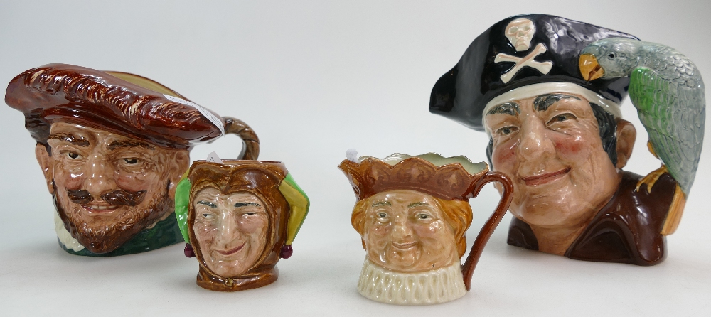 Royal Doulton large character jug Long John Silver D6365, Drake,