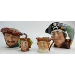 Royal Doulton large character jug Long John Silver D6365, Drake,